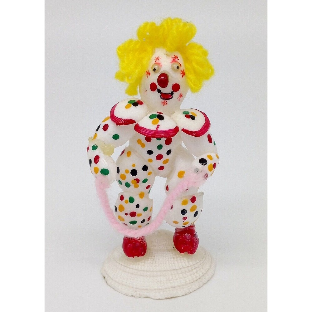 Vintage Clown Art Sea Shell Figurine Circus Sculpture Seashell Handmade Unique!